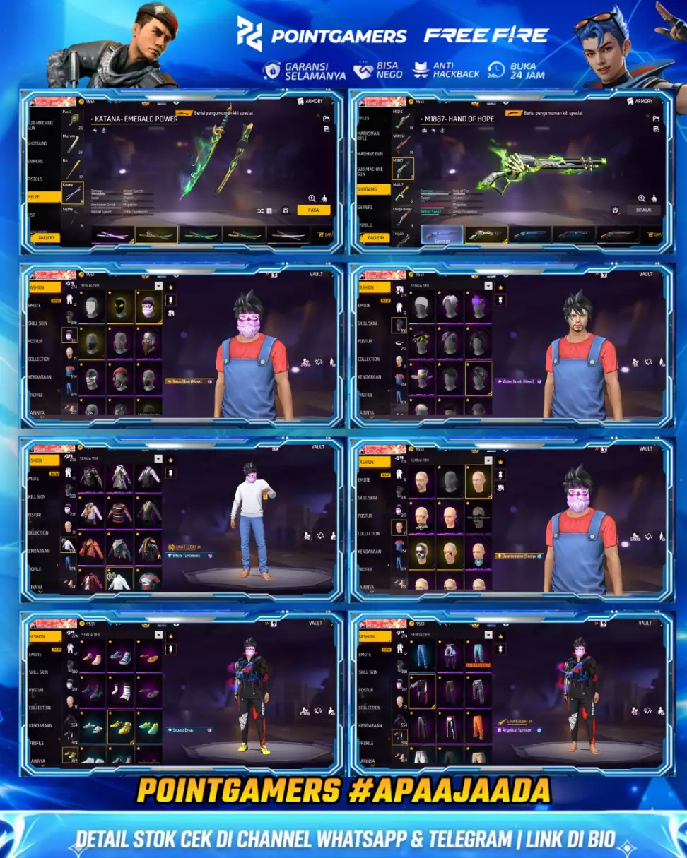 EVO ADA 2 MAX 1, SG2 3 RASA , LUMUT, MAMBA, PELURU SUCI 2