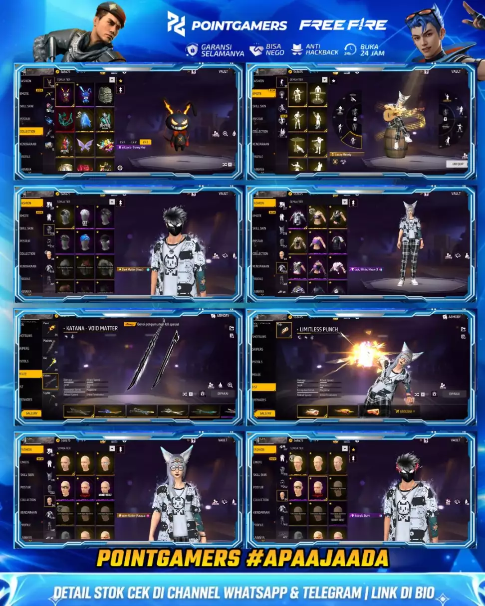 EVO : ADA 5, MAX 4, SG2 : 4 RASA EVO, GURUN, MAMBA, PELURU SUCI 2