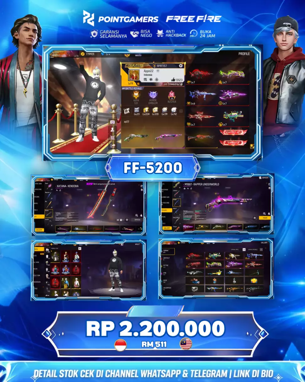 FF-5200 - EVO : ADA 8 , MAX 5 OTW 6, SG2 : 6 RASA,UNGU, EVO, LUMUT, GOLDEN, MAMBA, BUNNY