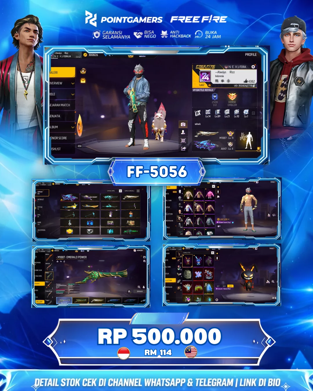 FF 5056 - EVO ADA 1 MAX, SG2 : 5 RASA, GURUN, TROMPET, MAMBA, BUNNY PELURU SUCI