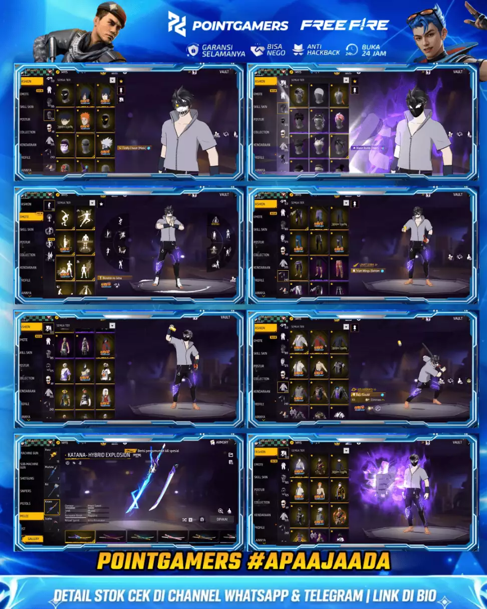 EVO 7 MAX 2 OTW 3, SG2 2 RASA METEOR MERAH MAMBA  KODE AKUN : FF - 5226 2