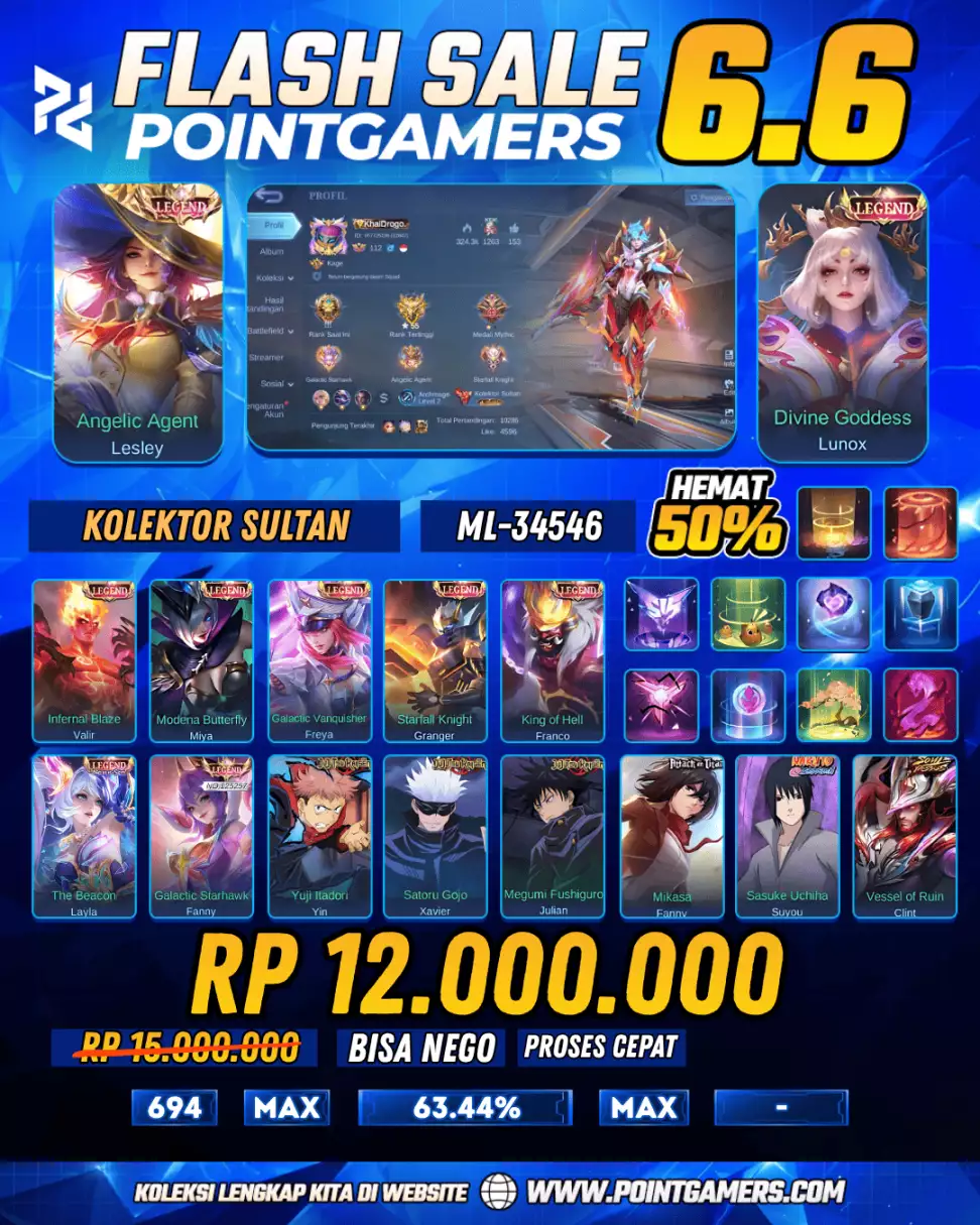 ML-34546 - LESLEY LEGEND, MIYA LEGEND, VALIR LEGEND, LUNOX LEGEND, FREYA LEGEND, GRANGER LEGEND, FRANCO LEGEND