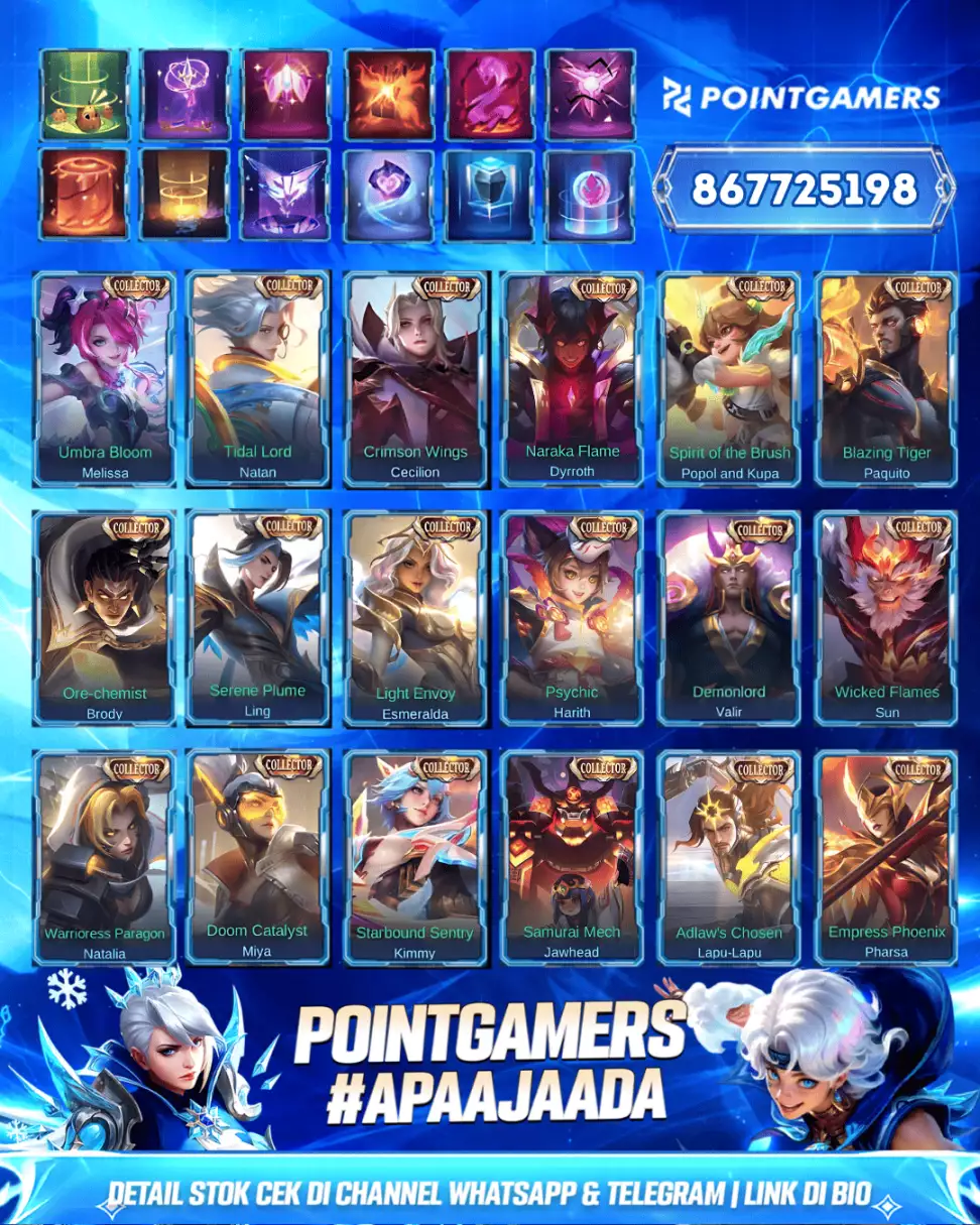 LESLEY LEGEND, MIYA LEGEND, VALIR LEGEND, LUNOX LEGEND, FREYA LEGEND, GRANGER LEGEND, FRANCO LEGEND 4