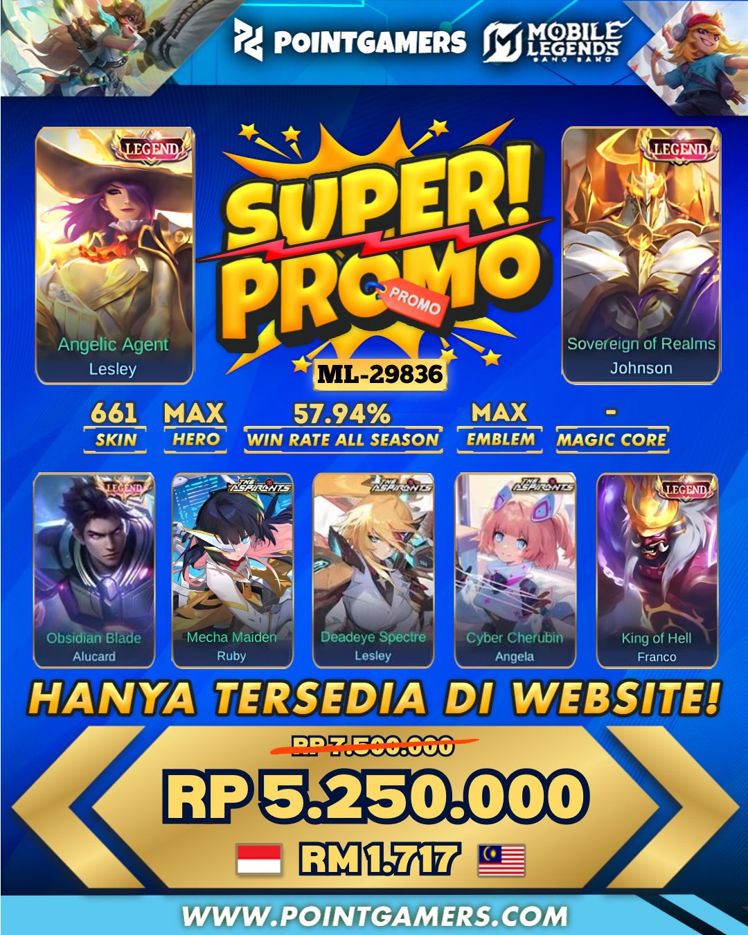 ML-29836 - PROMO ALUCARD LEGEND, FRANCO LEGEND, JOHNSON LEGEND, LESLEY LEGEND