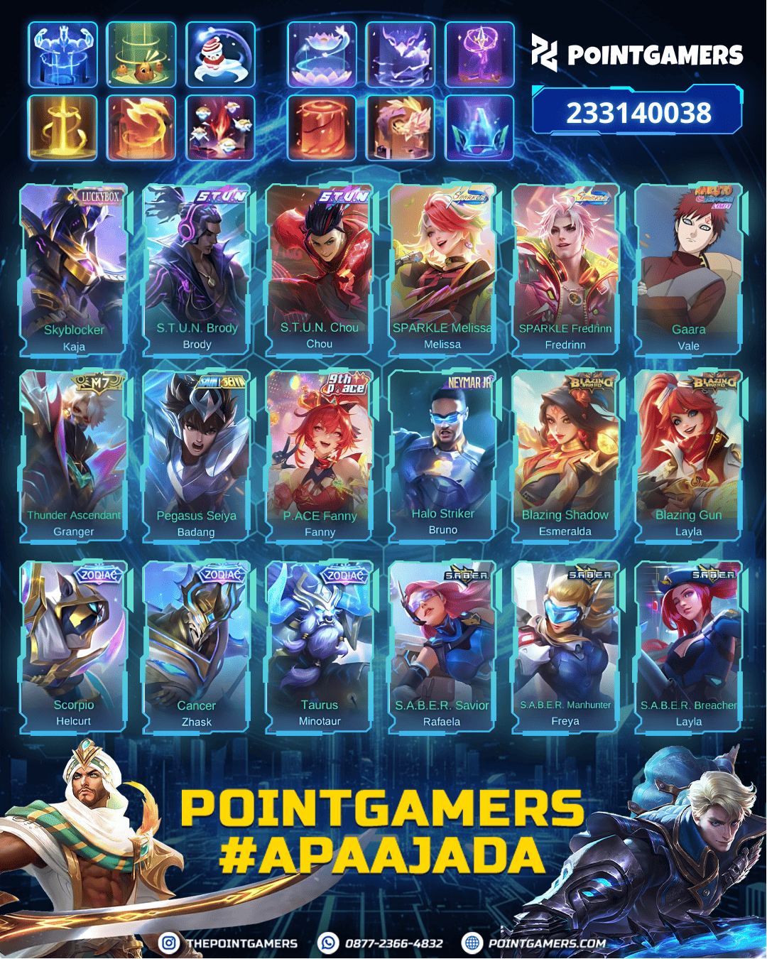 PROMO LAYLA LEGEND, LESLEY LEGEND, FRANCO LEGEND, ALUCARD LEGEND, VALIR LEGEND 2