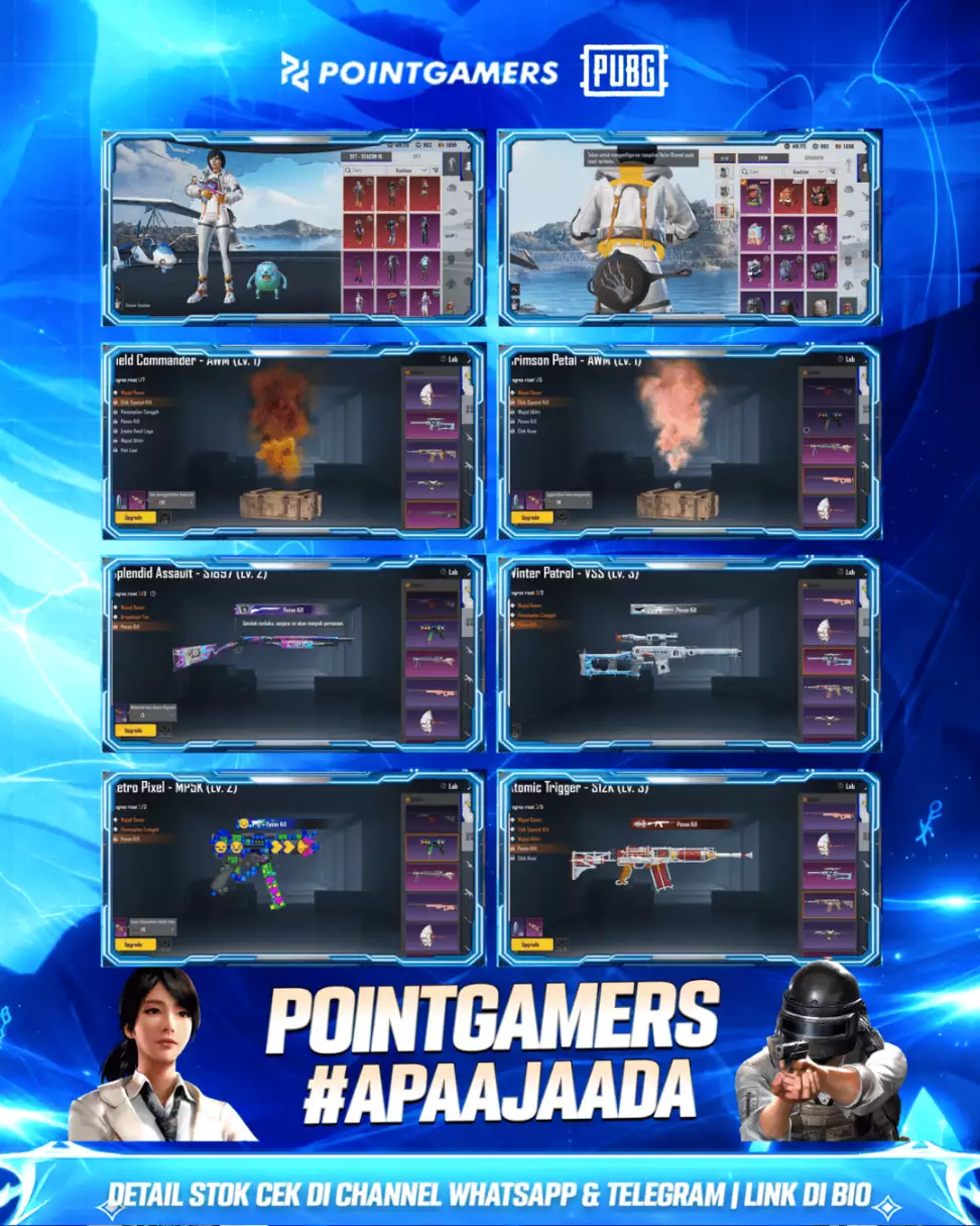 MP5 (LV 3) RETRO PIXEL, (LV1) CRIMSON PETAL, FIELD COMENDER 2