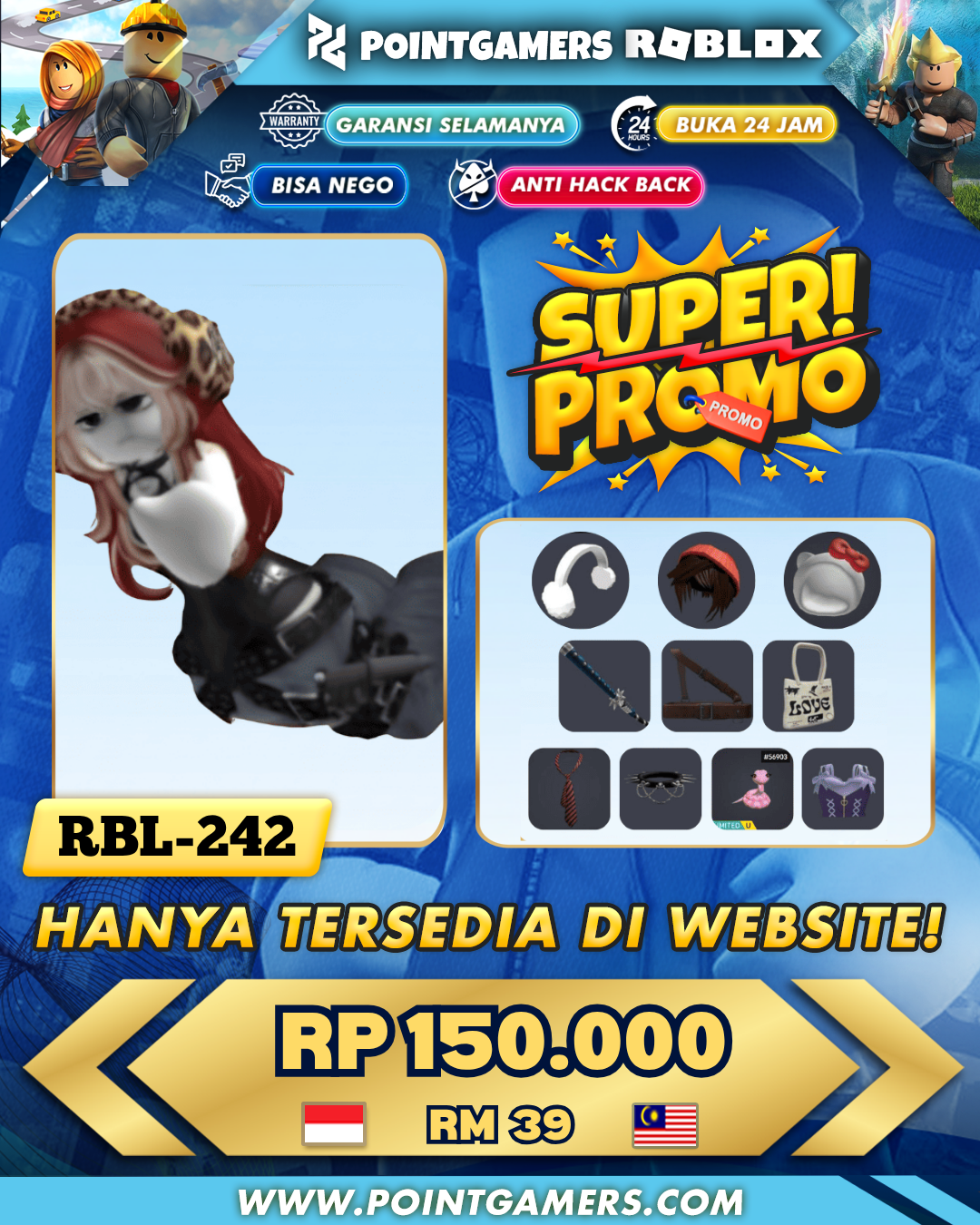 RBL-0242 - PROMO HELLO KITTY HAT, CHIBI DOLL GIRL (V2)